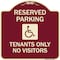 Signmission Reserved Parking Tenants No Visitors W/ Graphic Heavy-Gauge Aluminum Sign, 18" x 18", BU-1818-23005 A-DES-BU-1818-23005 - alternate 1